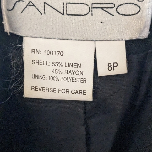 Vintage Sandro Women's Linen Blend Blazer Size 8P - Picture 12 of 12